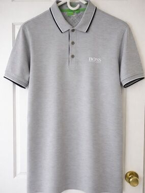Hugo Boss Light Gray Polo with Contrast Trim size xl